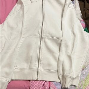 White Zip-Up Hoodie
